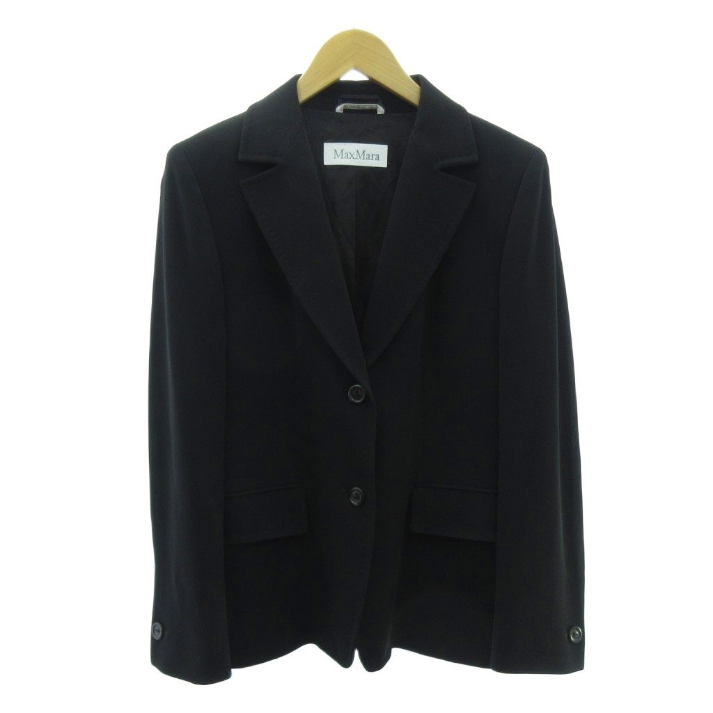 マックスマーラ MAX MARA 美品 白タグ セットアップ ジャケット 2B 黒