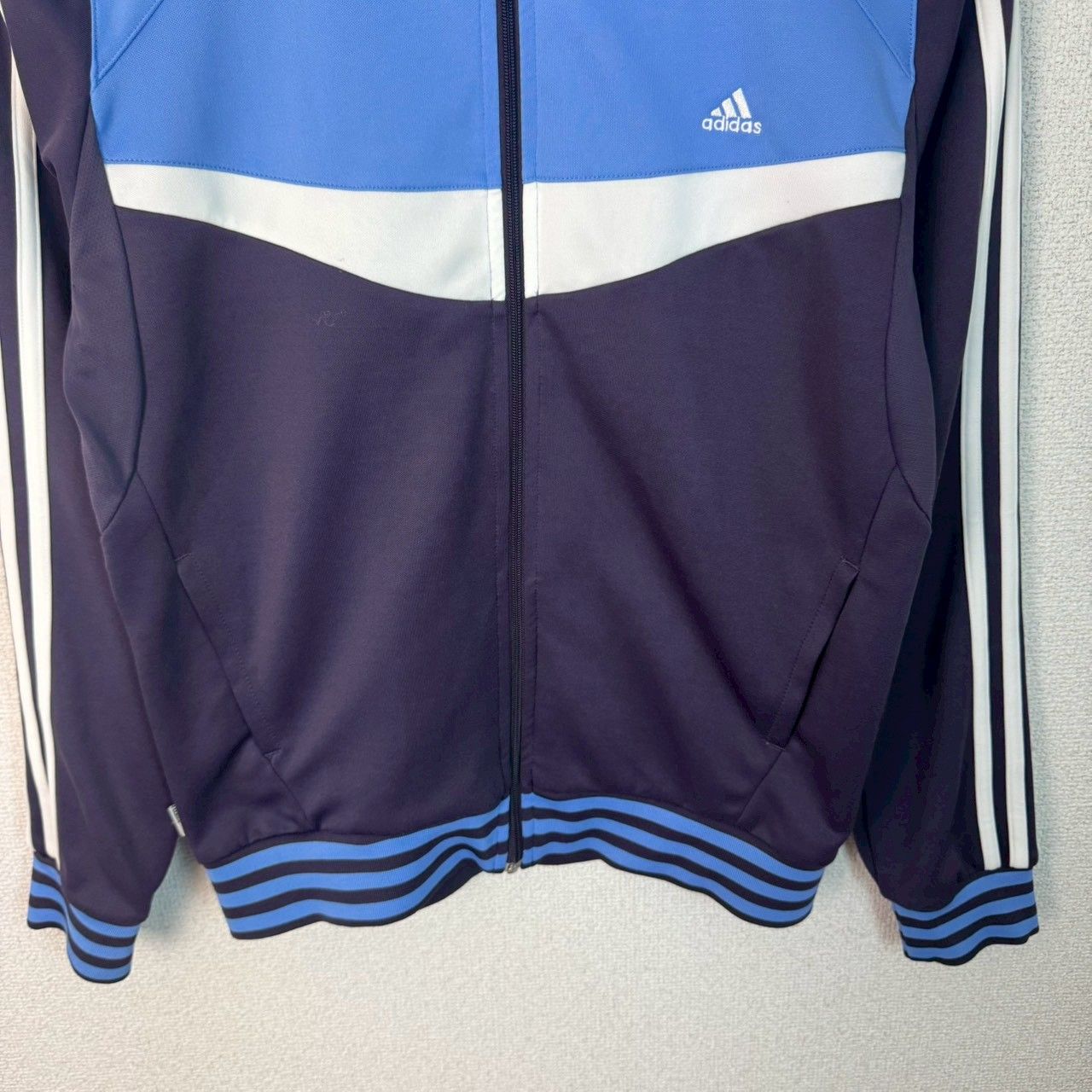 adidas アディダス トラックジャケット ロゴ刺繍 パープル Mサイズ