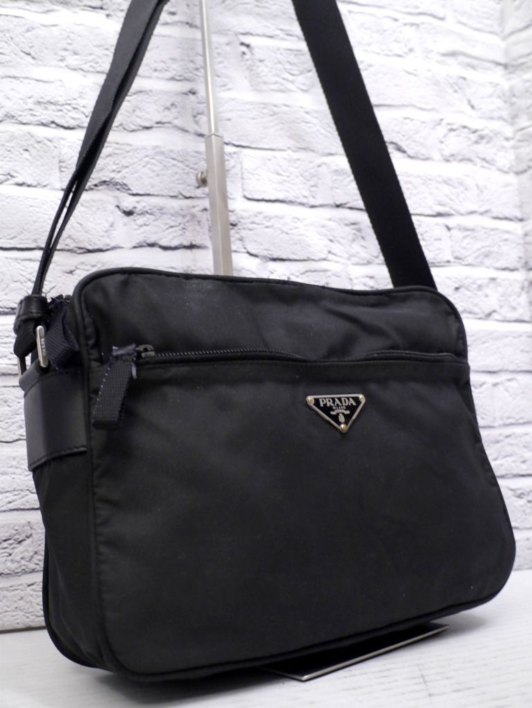 ◇ PRADA プラダ ユニセックス ナイロンxレザー クロスボディ