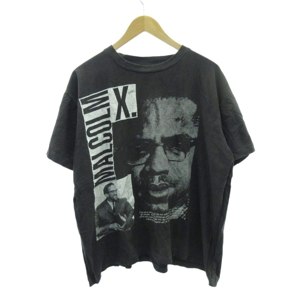 90年代マルコムX Tシャツ LIGHT GRAY 90年代マルコムX Tシャツ LIGHT