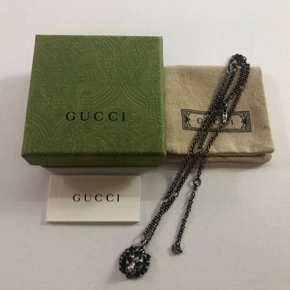 04w5611∞※【中古】 GUCCI グッチ ライオンヘッド ネックレス シルバー 