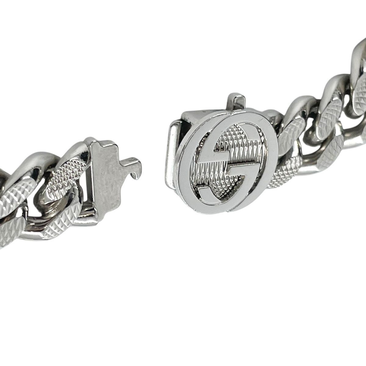 グッチGUCCI 喜平シルバーネックレス 中古】 GUCCI グッチ GUCCIロゴ スクリプト喜平ネックレス シルバー