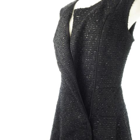 ルネ Rene TISSUE ツイードワンピース ひざ丈 サイドボタンデザイン