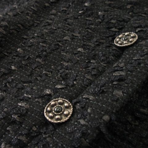 ルネ Rene TISSUE ツイードワンピース ひざ丈 サイドボタンデザイン