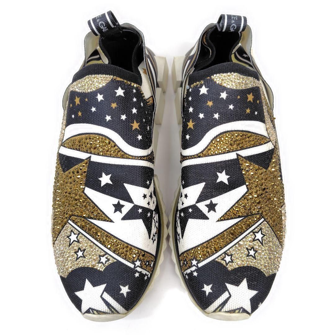 ドルガバ　スニーカー　D &G DOLCE&GABBANA ドルガバ DG ビジュー装飾 スニーカー *GOLD (Dolce