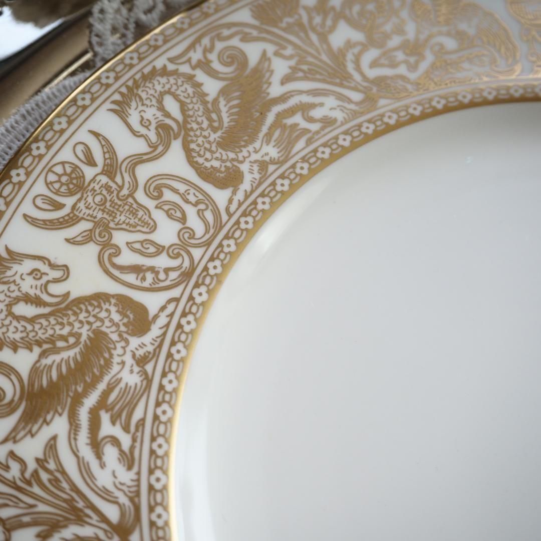 極美品　ウェッジウッド フロレンティーン　 ゴールド　20cmプレート　F6 極美品 ウェッジウッド フロレンティーン ゴールド 20cmプレート