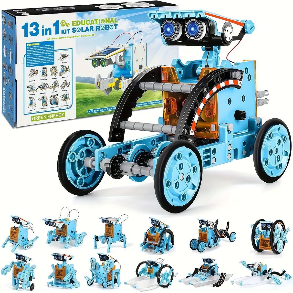 STEAM教育】13in1 ソーラーロボットキット 工作セット 8歳以上向け