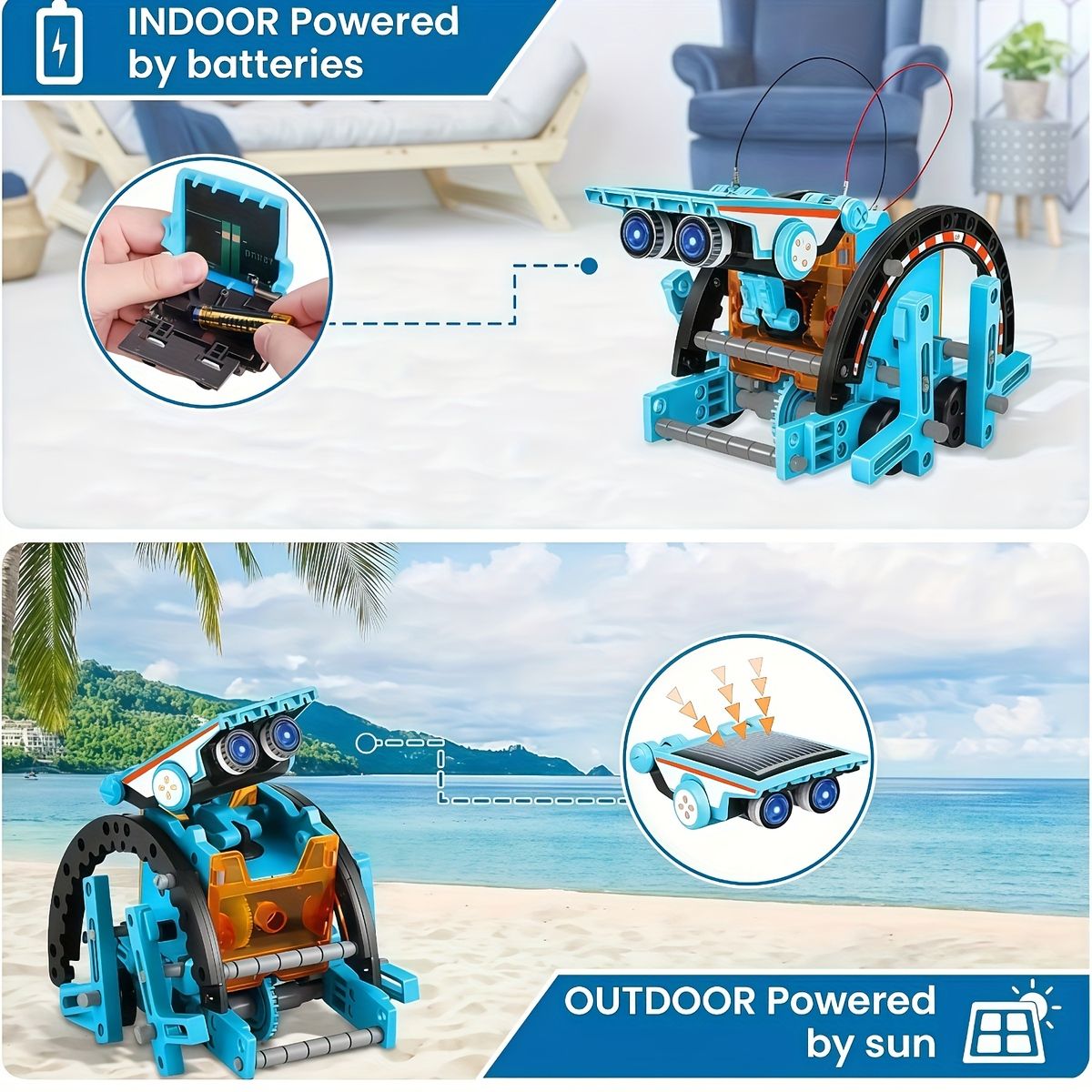 STEAM教育】13in1 ソーラーロボットキット 工作セット 8歳以上向け