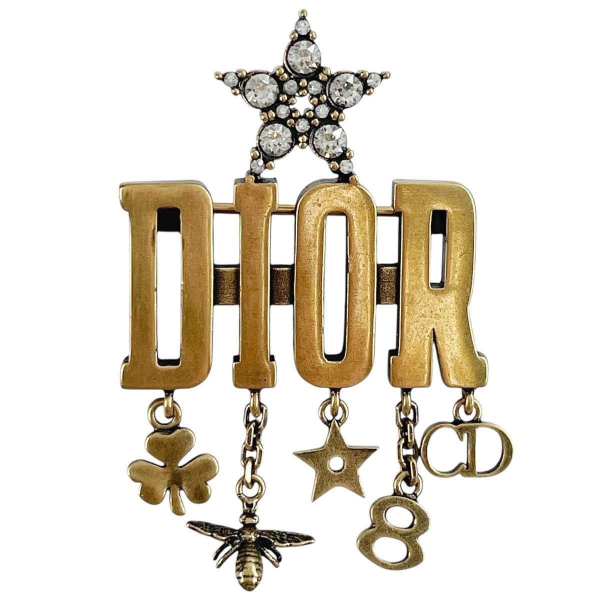 中古】Dior ディオール BEE 8 アイコン ラインストーンブローチ