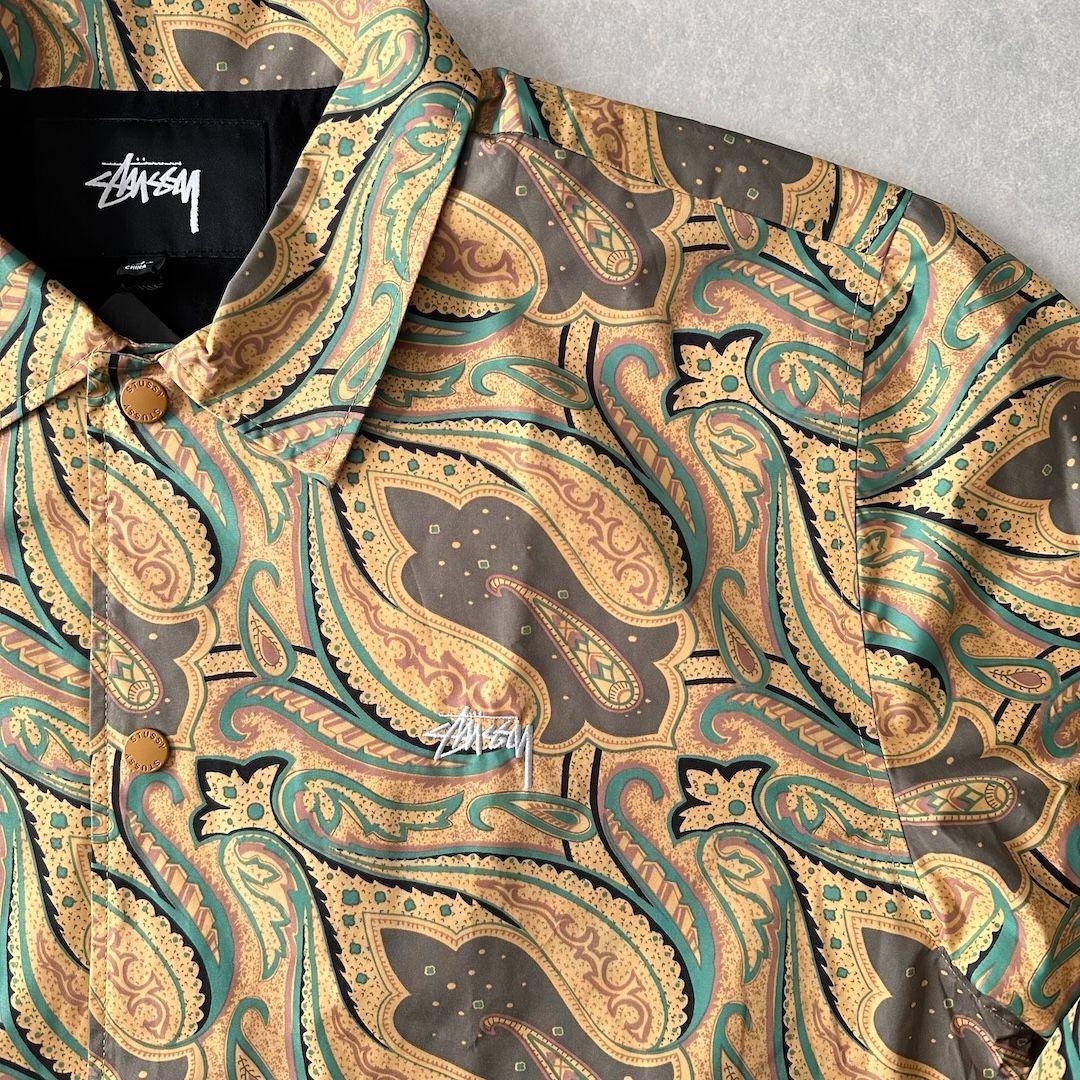 stussy ジャケット　ペイズリー柄 STUSSY】ペイズリー柄グラフィックジャケット 総柄 L 古着 メンズ