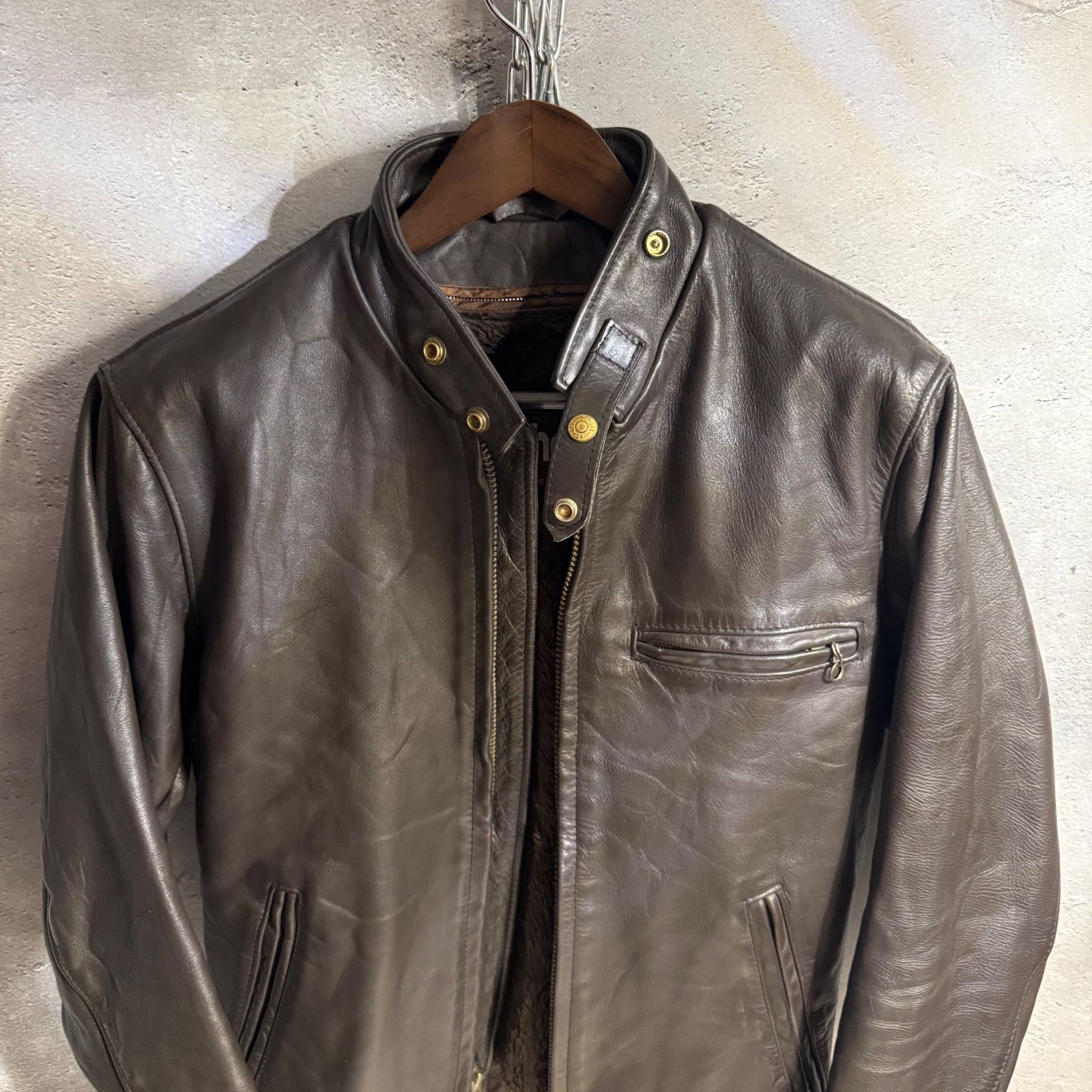 Schott レザージャケット 36 ダークブラウン USA製 本革 - メルカリ