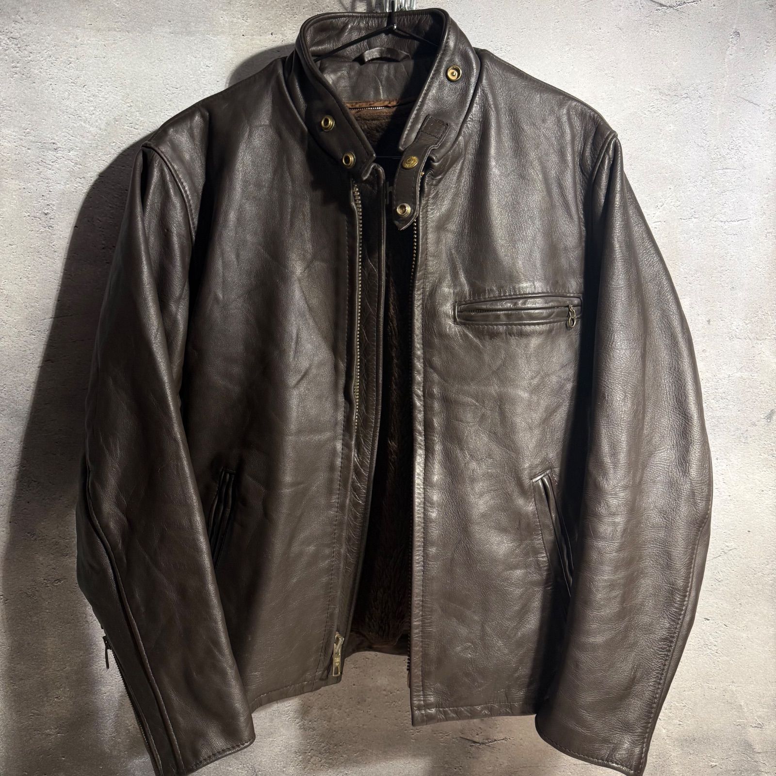 Schott レザージャケット 36 ダークブラウン USA製 本革 - メルカリ