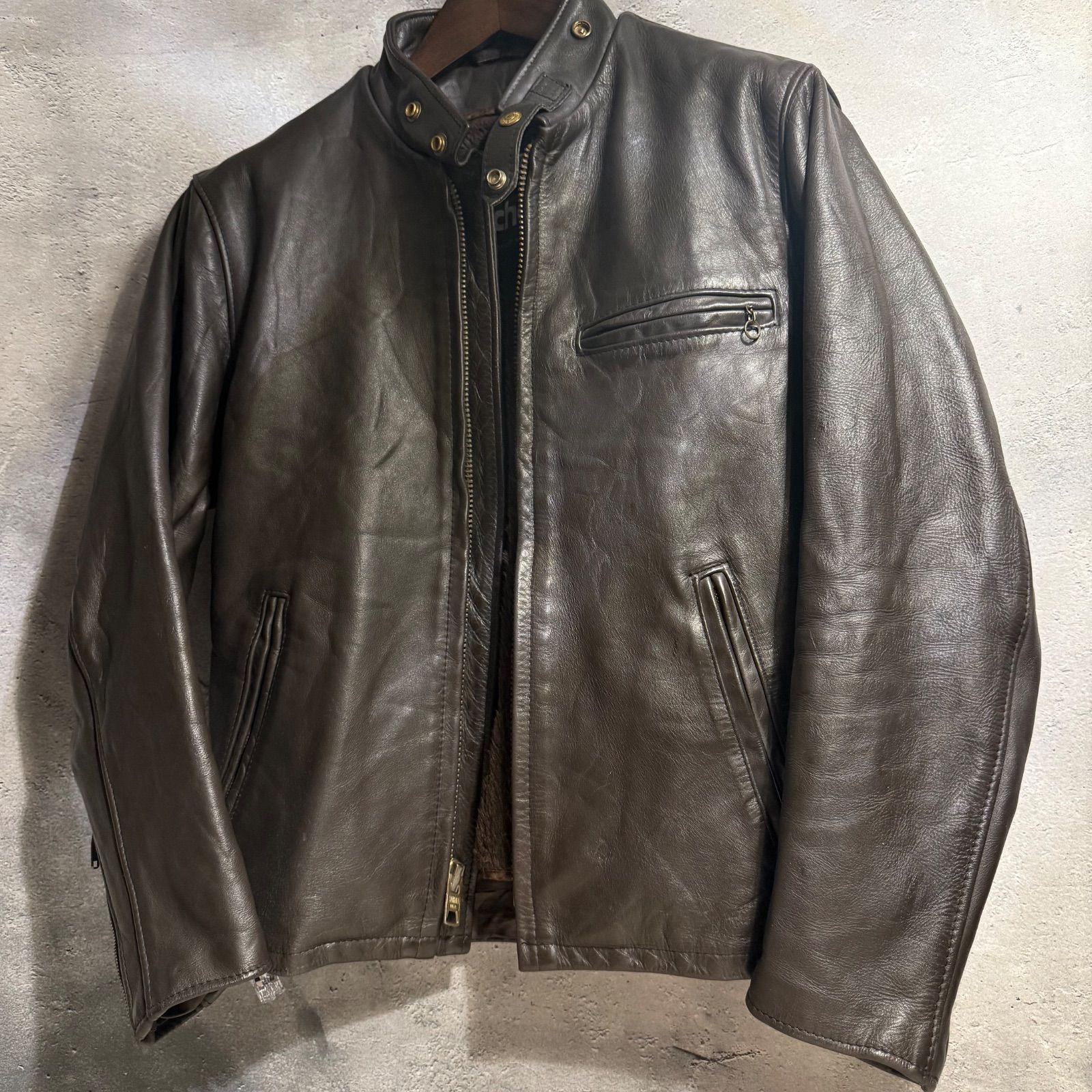 Schott レザージャケット 36 ダークブラウン USA製 本革 - メルカリ