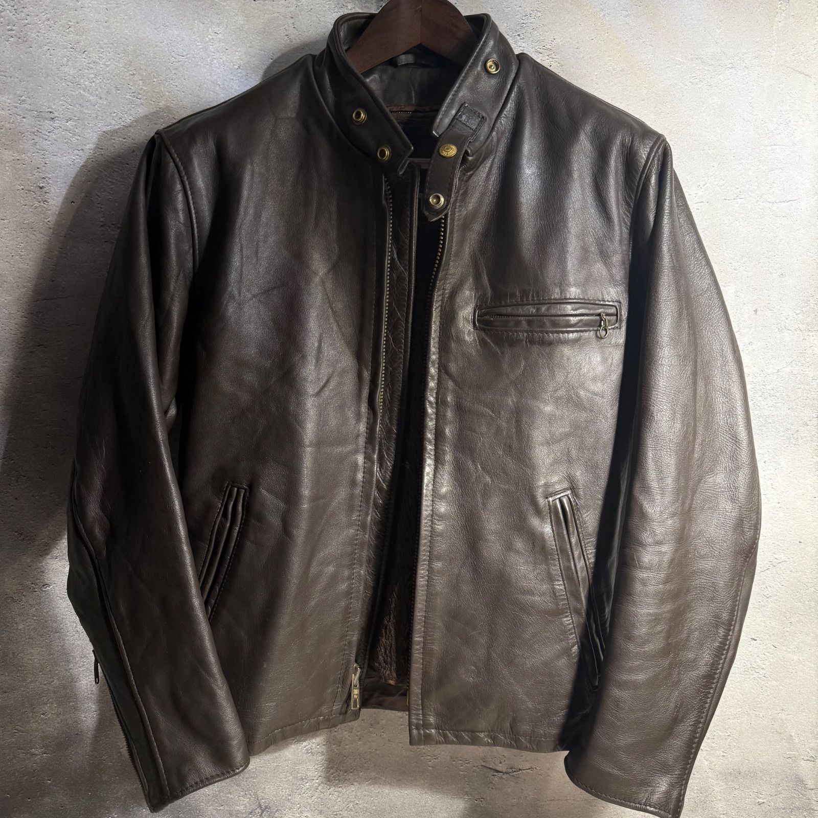 Schott レザージャケット 36 ダークブラウン USA製 本革 - メルカリ