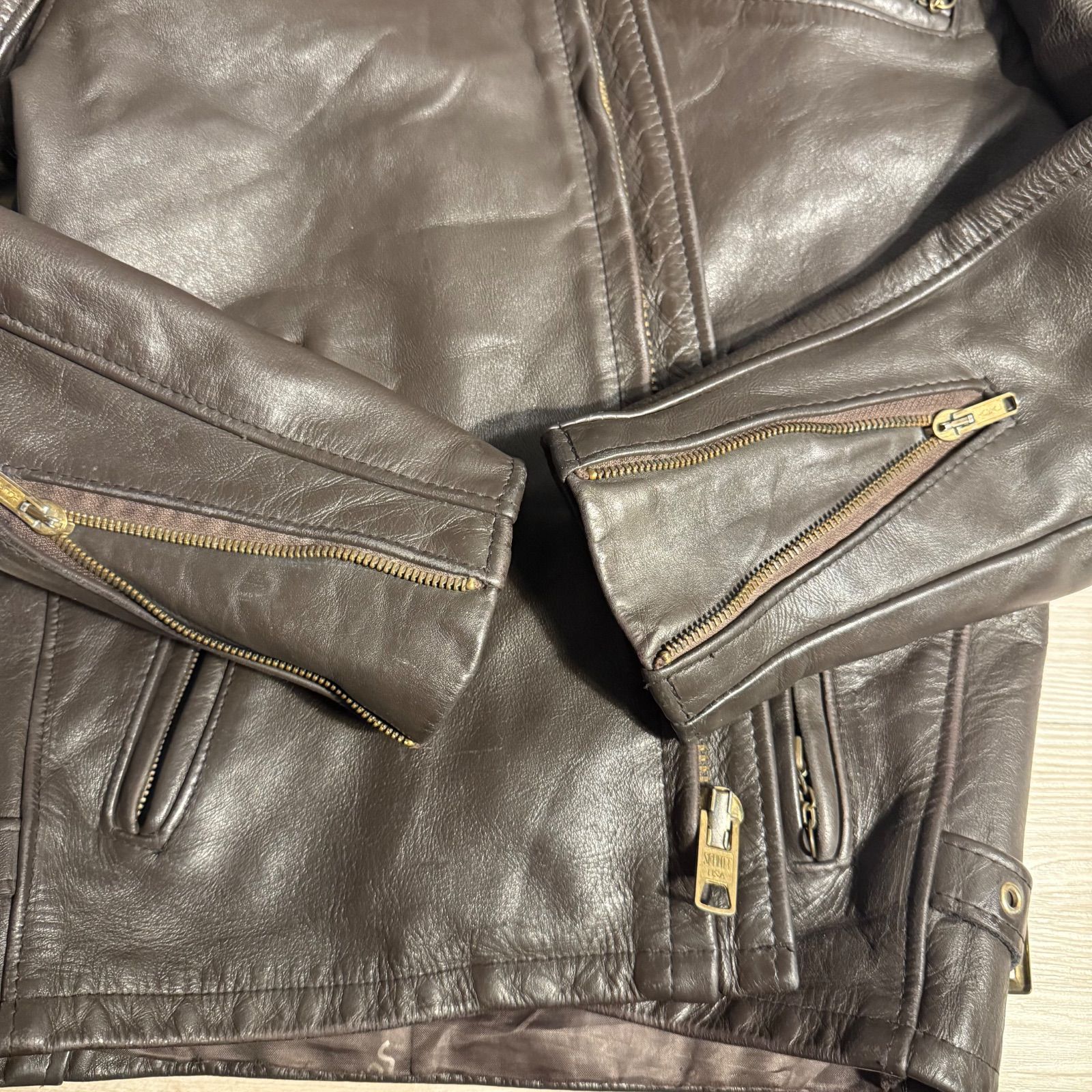 Schott レザージャケット 36 ダークブラウン USA製 本革 - メルカリ