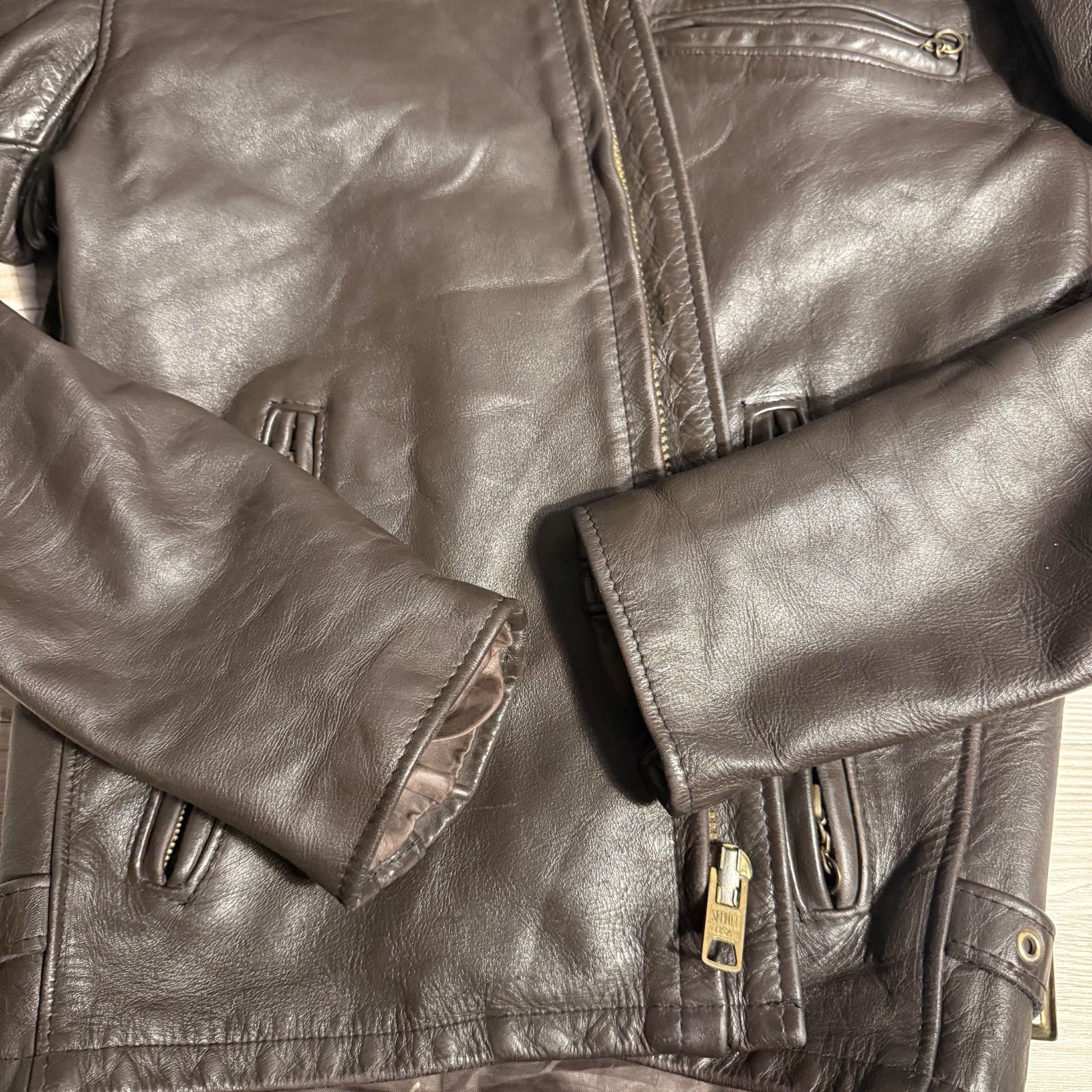 Schott 641 レザージャケット 36 ダークブラウン USA製 本革 404 