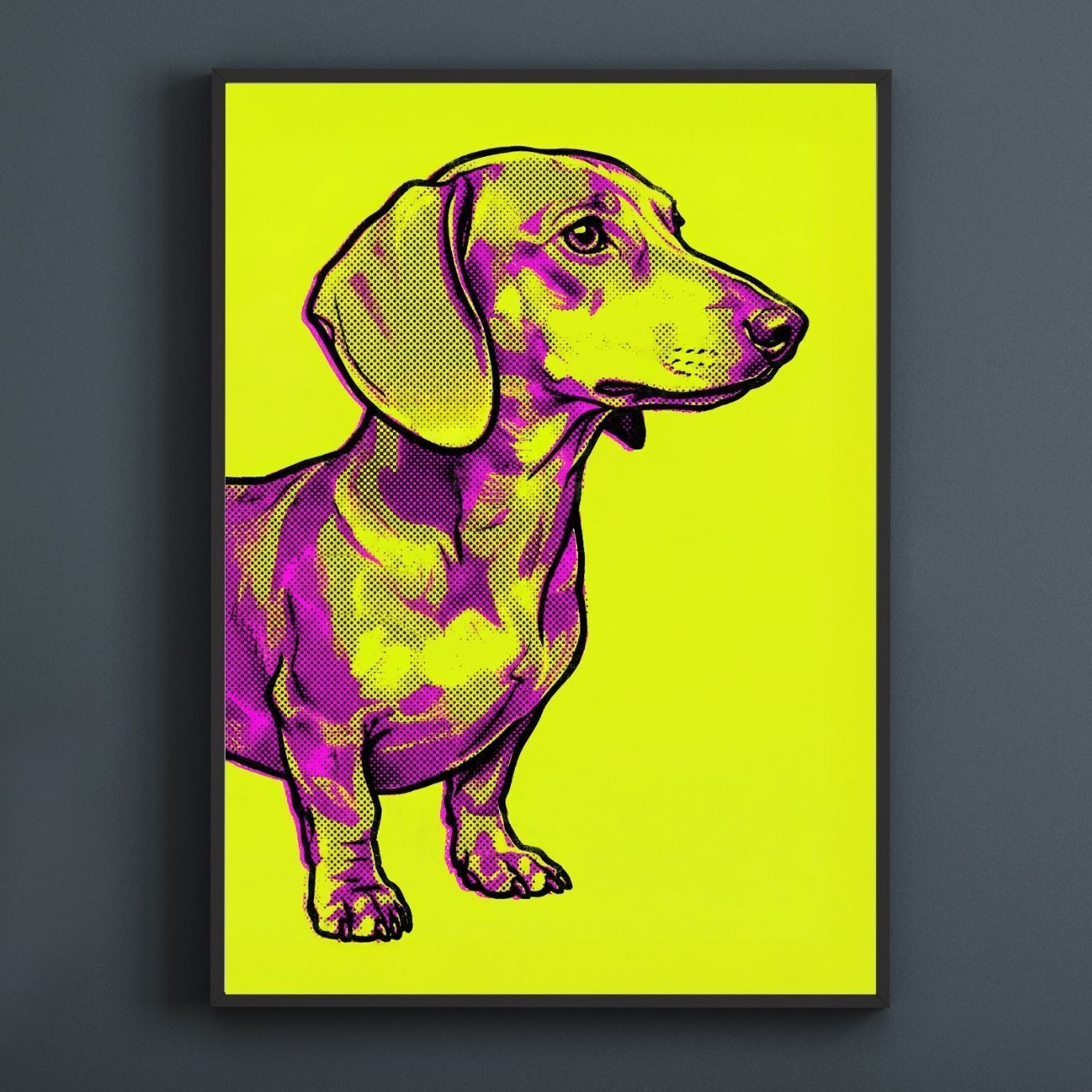 POP ART DOG - ダックスフンド犬 No.3】ジークレー版画＊名入れOK