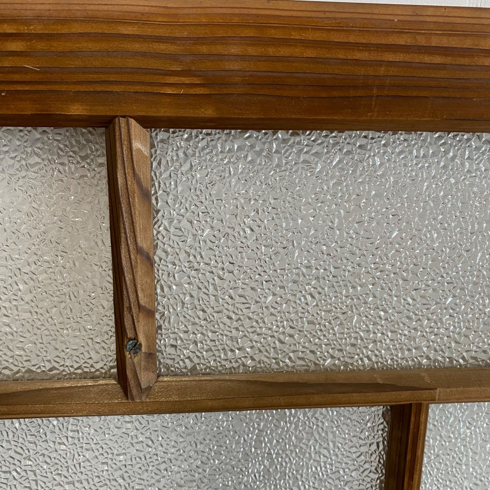 古い木枠ガラス窓 2枚セット すりガラス 建具 古民家 古家具