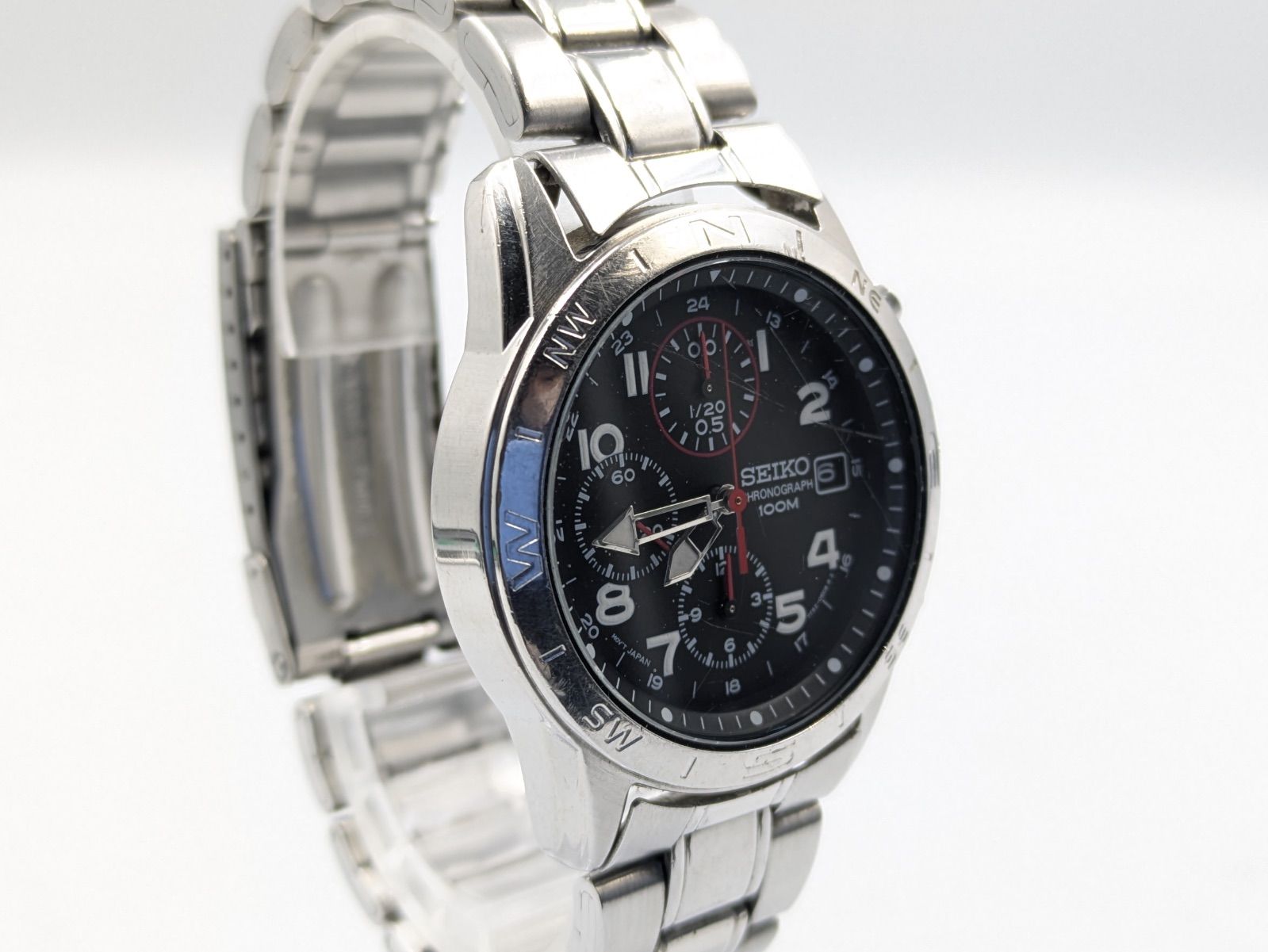 SEIKO セイコー クロノグラフ 7T92-0DX0 100M防水 メンズ腕時計