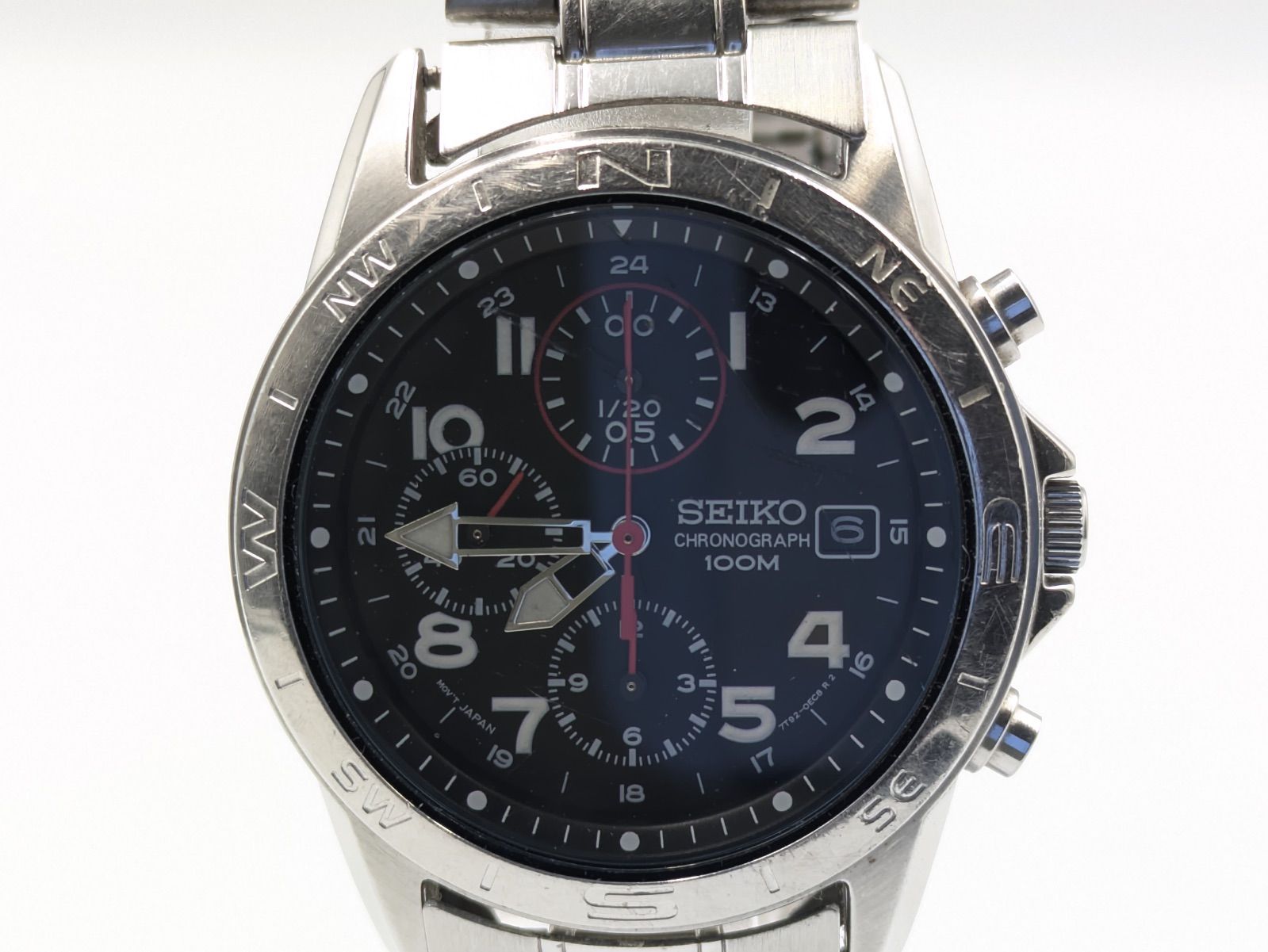 SEIKO セイコー 腕時計 7T92-0DW0 クロノグラフ ブラック文字盤 セイコー クロノグラフ メンズ腕時計 ブラック 7T92-0DW0 動作良好