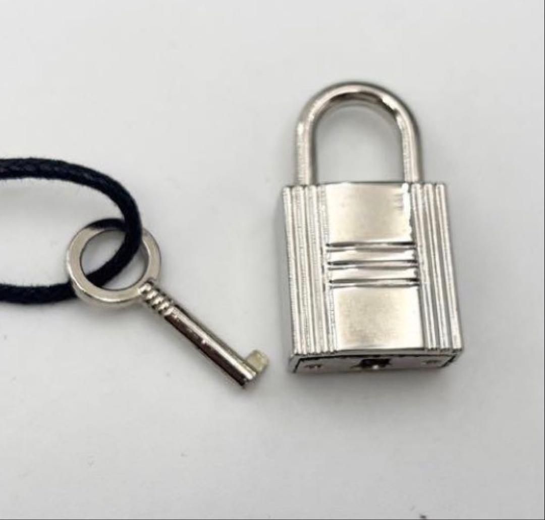 エルメス エールライン MM トートバッグ グレー系 鞄 カバン カデナ(鍵