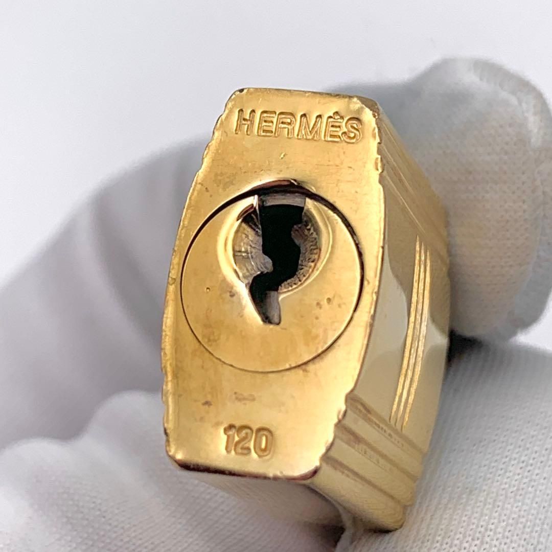 エルメス　南京錠　120番 エルメス カデナ 24Kメッキ No.120 120番 鍵付き カデナキー