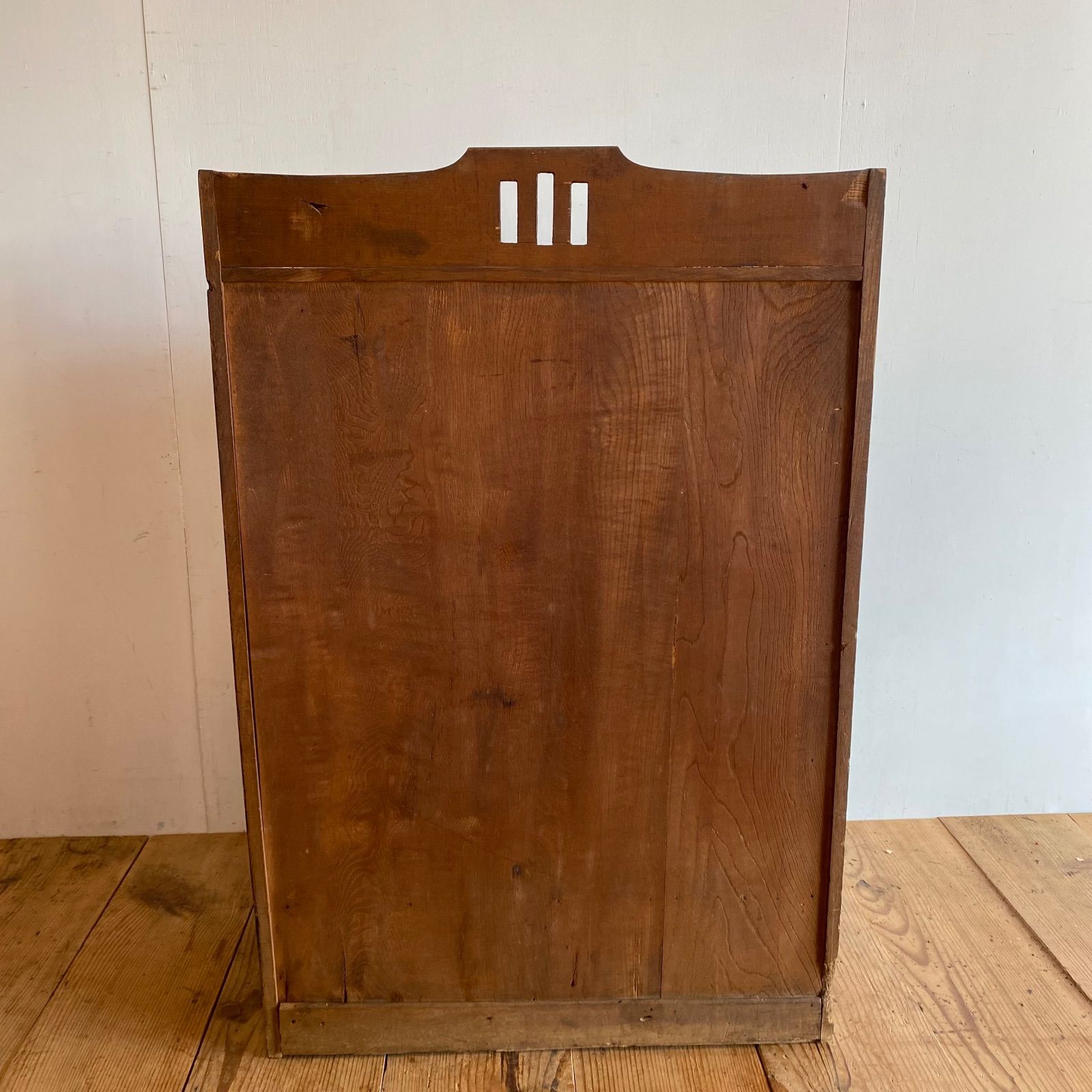 アンティーク 古家具 ガラス戸棚 小型収納棚 木製 食器棚 本棚 昭和