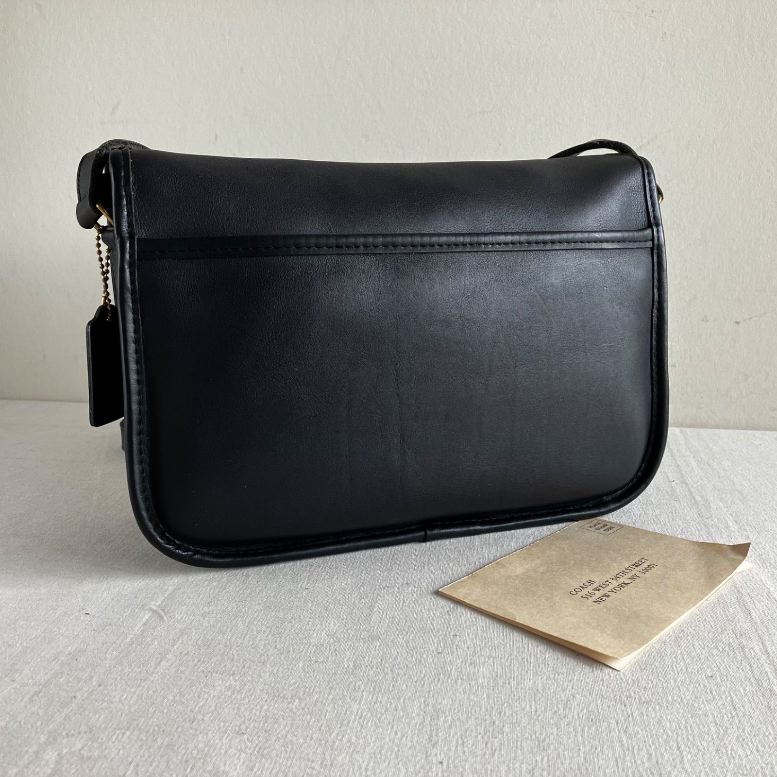 Vintage Coach City Bag 9790 Black Leather Shoulder Bag USA 【公式 