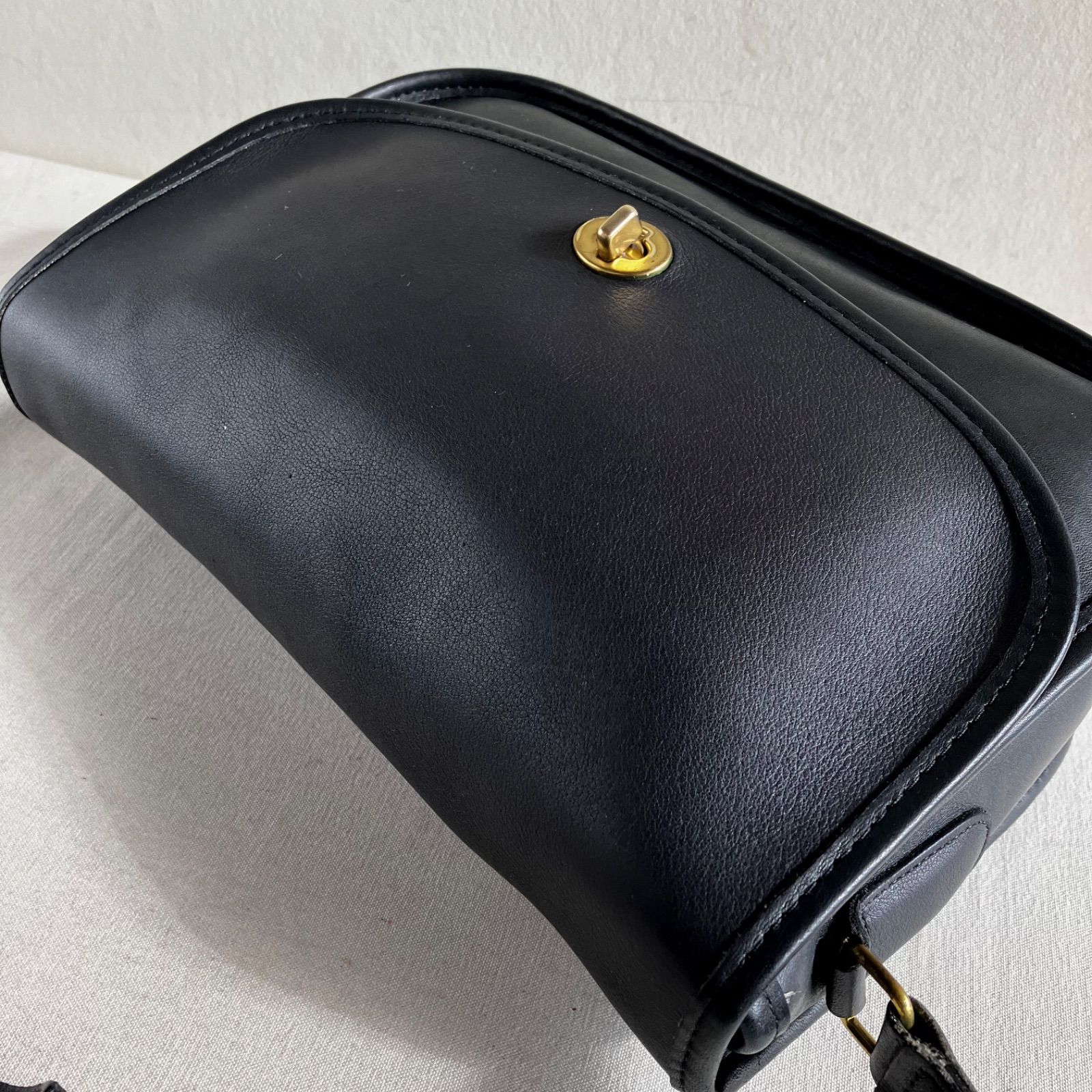 Vintage Coach City Bag 9790 Black Leather Shoulder Bag USA 【公式 
