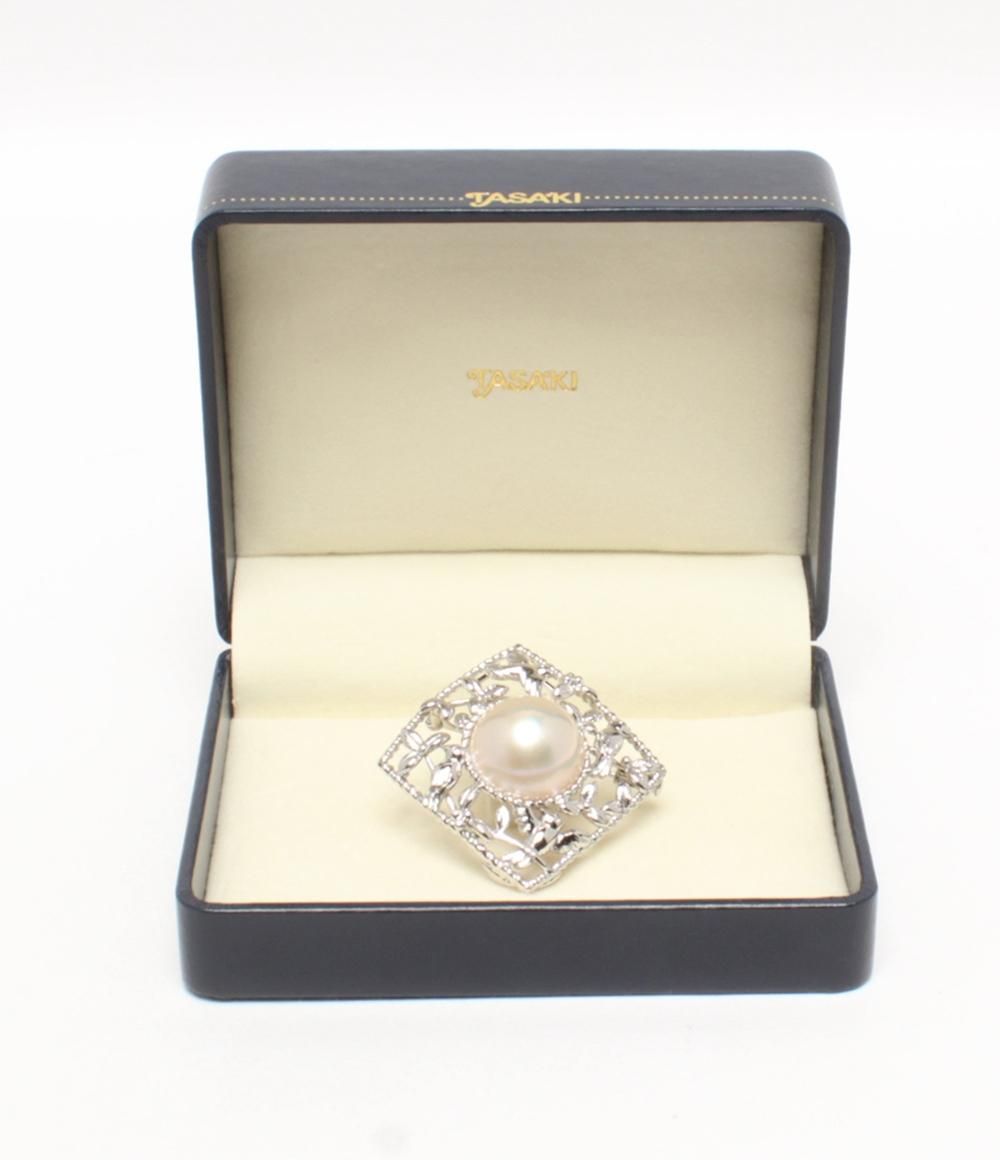 美品 タサキ ブローチ ペンダントトップ SV マベパール 16.6mm トリ