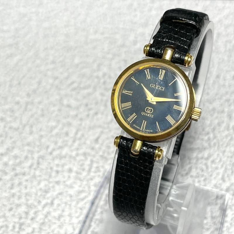 【ジャンク品】GUCCI 腕時計 ジャンク品】GUCCI グッチ 丸形 腕時計 クォーツ レザーベルト