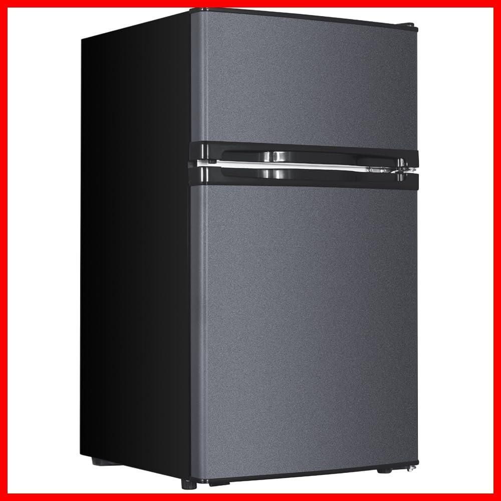 【新品未使用】MAXZEN 85L 2ドア冷凍冷蔵庫 JR085HM01GR 特価商品】マクスゼン JR085HM01 グレー 黒 省スペース 耐熱板 静音