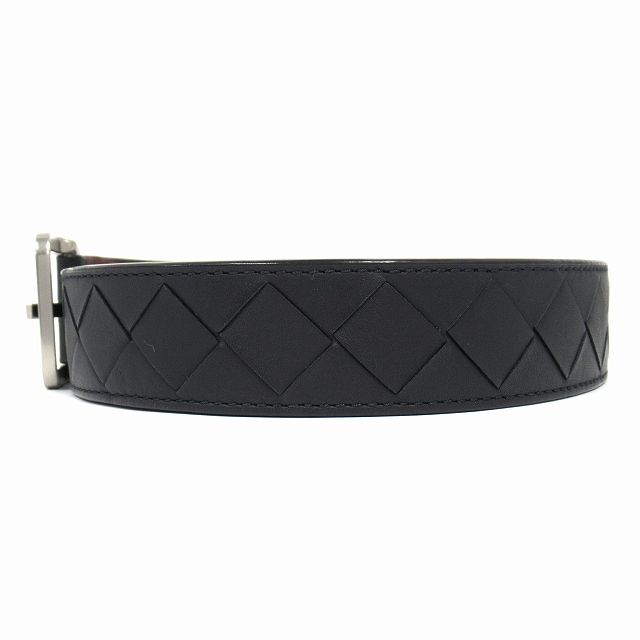BOTTEGA VENETA ボッテガヴェネタ イントレチャートスクエアバックルレザーベルト ブラック ボッテガヴェネタ BOTTEGA VENETA イントレチャート レザー ベルト