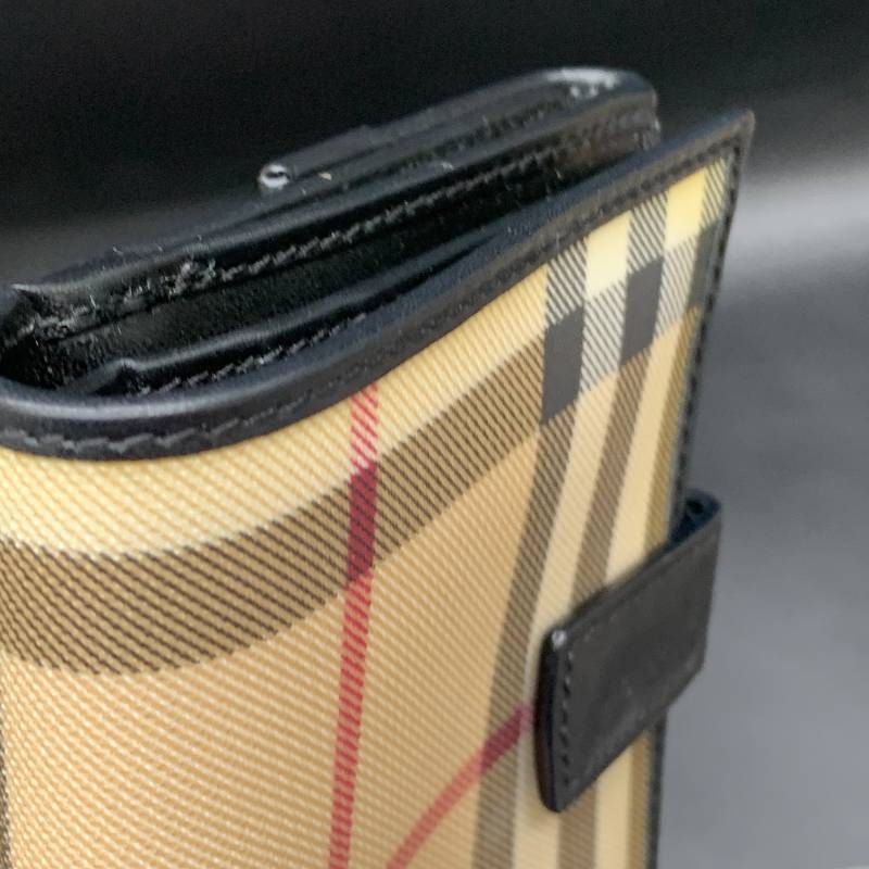 Y354 バーバリー 財布 二つ折り財布 PVC ノバチェック 総柄 BURBERRY