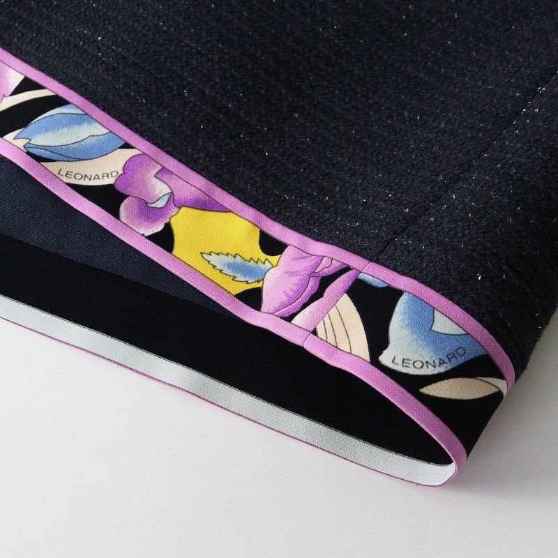 美品 近年商品 レオナール LEONARD FASHION フラワーライントリミング