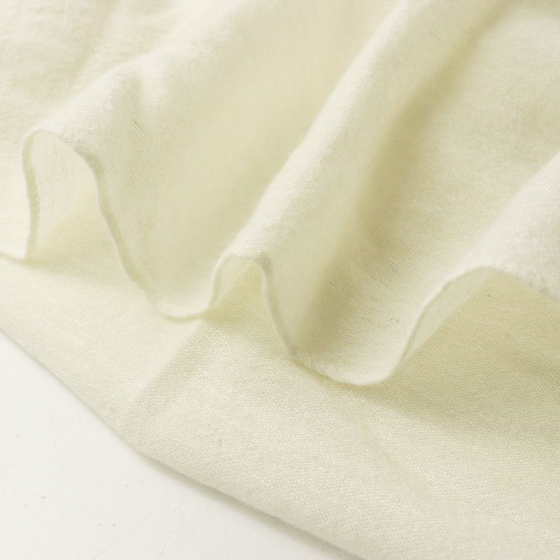 n100 エヌワンハンドレッド リネン カシミヤ 大判ストール ホワイト