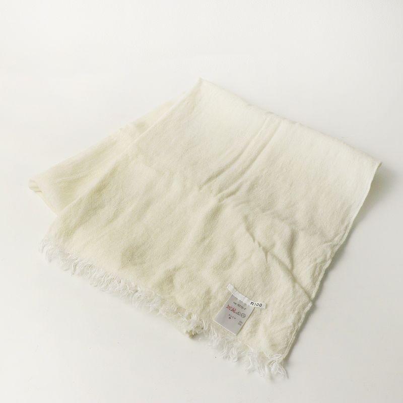n100 エヌワンハンドレッド リネン カシミヤ 大判ストール ホワイト