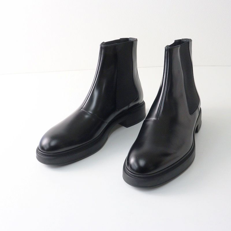 HERMES エルメス サイドゴア ブーツ 極美品　ブラック　厚底 極美品 メンズ エルメス HERMES フュージョン カーフレザー サイドゴア