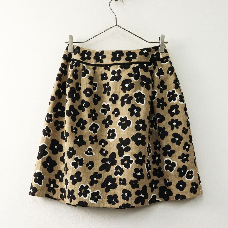 希少44サイズ　エムズグレイシー♡ジャガードローズ柄スカート　44 M'S GRACY エムズグレイシー 薔薇柄 ローズ フロッキー ジャガード 膝