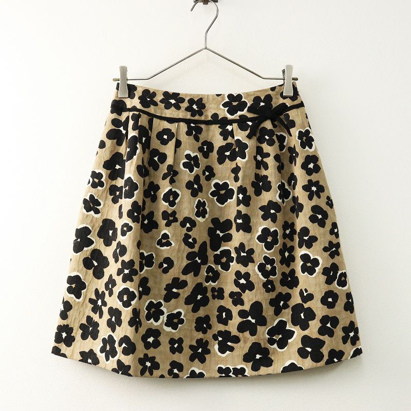 エムズグレイシー M'S GRACY フラワー ジャガード ミニスカート 38