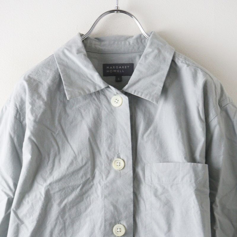 2024SS マーガレットハウエル MARGARET HOWELL SHEER COTTON シアーコットン 半袖 シャツ ブラウス 2/サックス【2400014073942】 MARGARET HOWELL（マーガレットハウエル）の「SHEER COTTON（シャツ