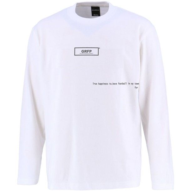グランデ grande GRFPロゴプリント L S Tシャツ フットサル長袖Tシャツ (gfph21104-0119)、WHT/CRM