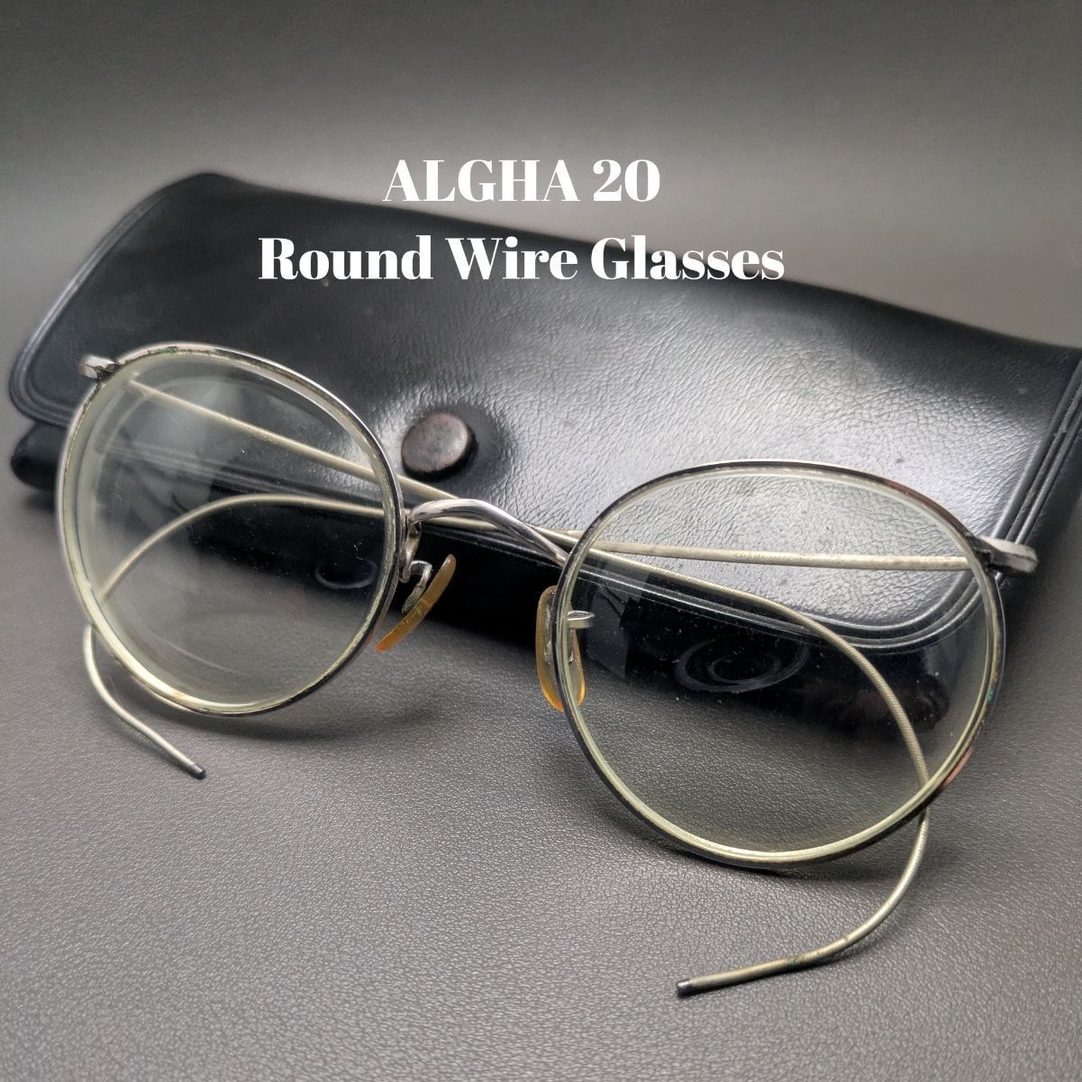 英国製 ヴィンテージ アルガ ALGHA 20 ジョンレノン 丸メガネ 金張りGF
