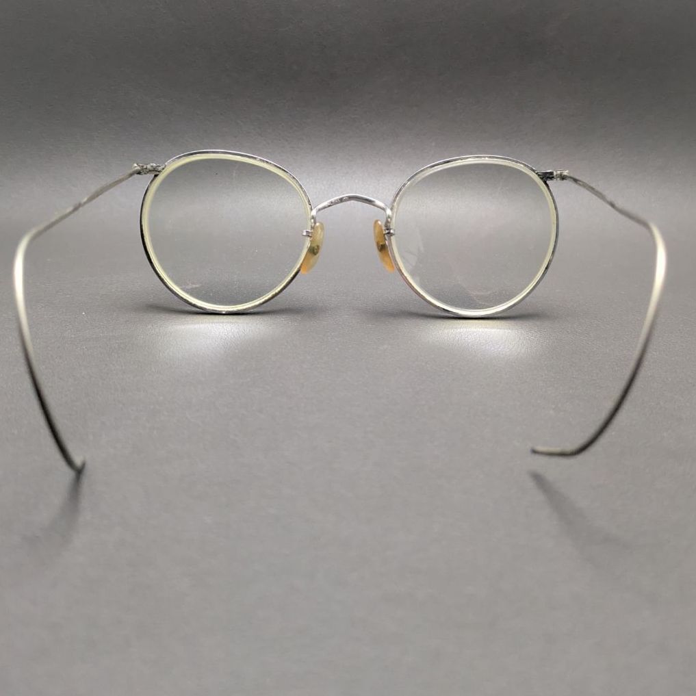 英国製 ヴィンテージ アルガ ALGHA 20 ジョンレノン 丸メガネ 金張りGF