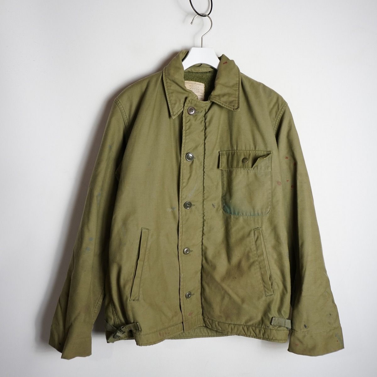 70s 米軍実物 A-2 デッキ ジャケット ミリタリー US NAVY ビンテージ 