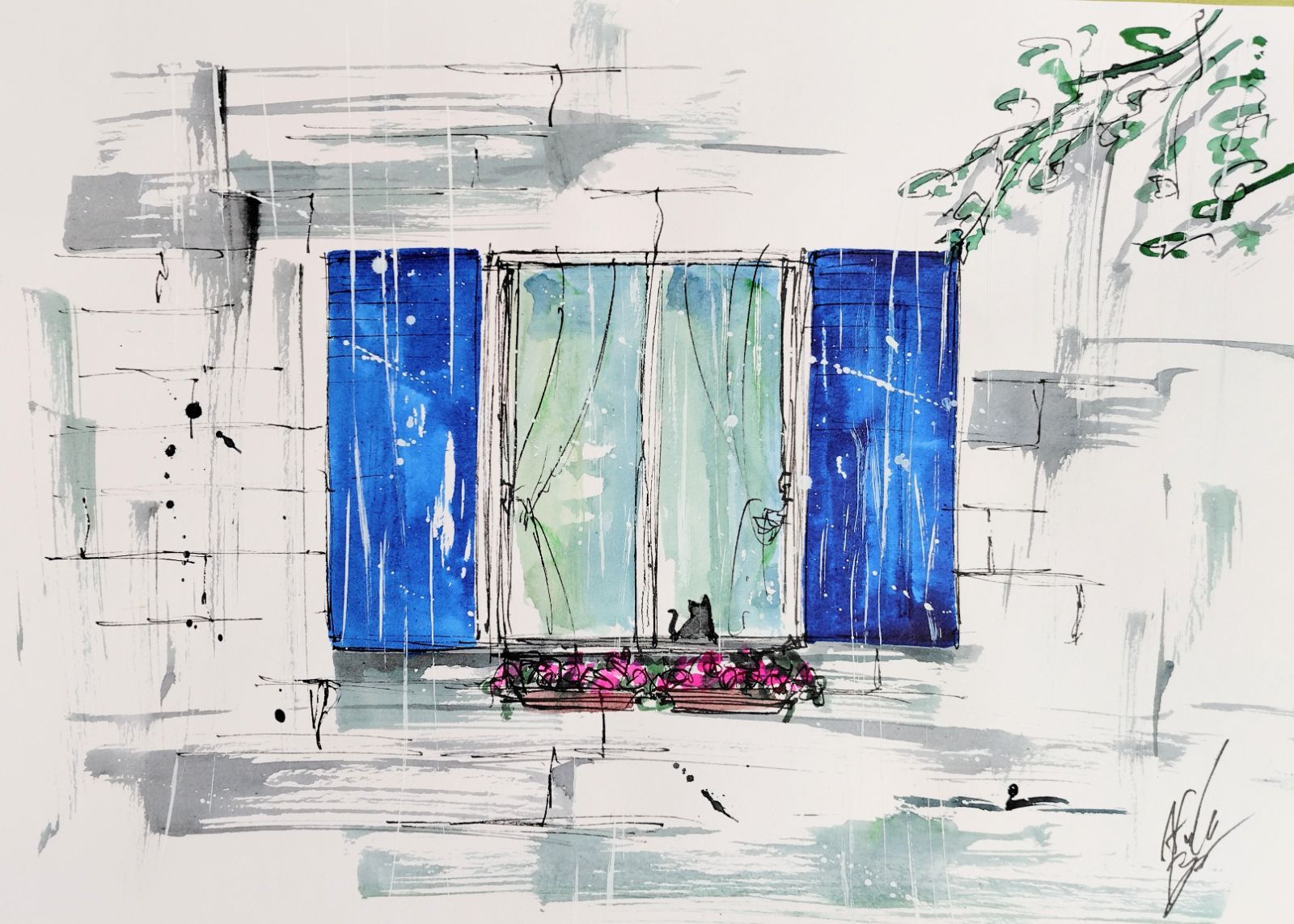 潤*子様 「 逆境こそ笑って 」｜絵画 原画 抽象画 絵 画家 動物画 ドローイ 潤*子様 「 逆境こそ笑って 」｜絵画 原画 抽象画 絵 画家 動物