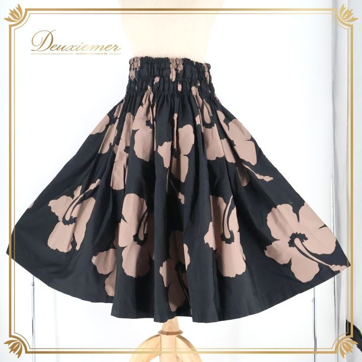 フラダンス 衣装 パウスカート ブラック系 タヒチインポーツ