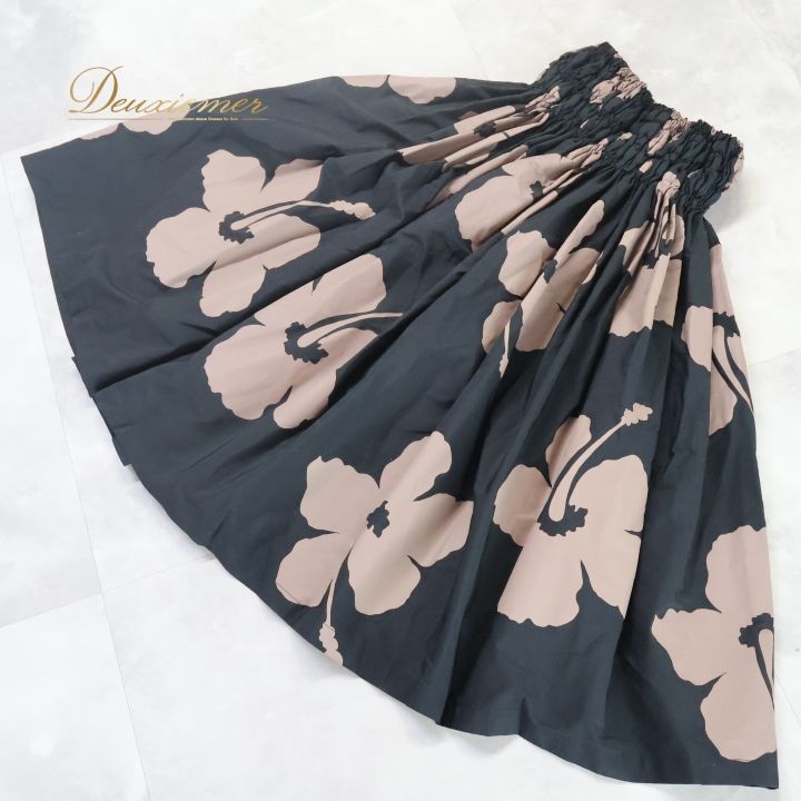 Tahiti Imports フラダンス スカート 黒 フラダンス 衣装 パウスカート ブラック系 タヒチインポーツ