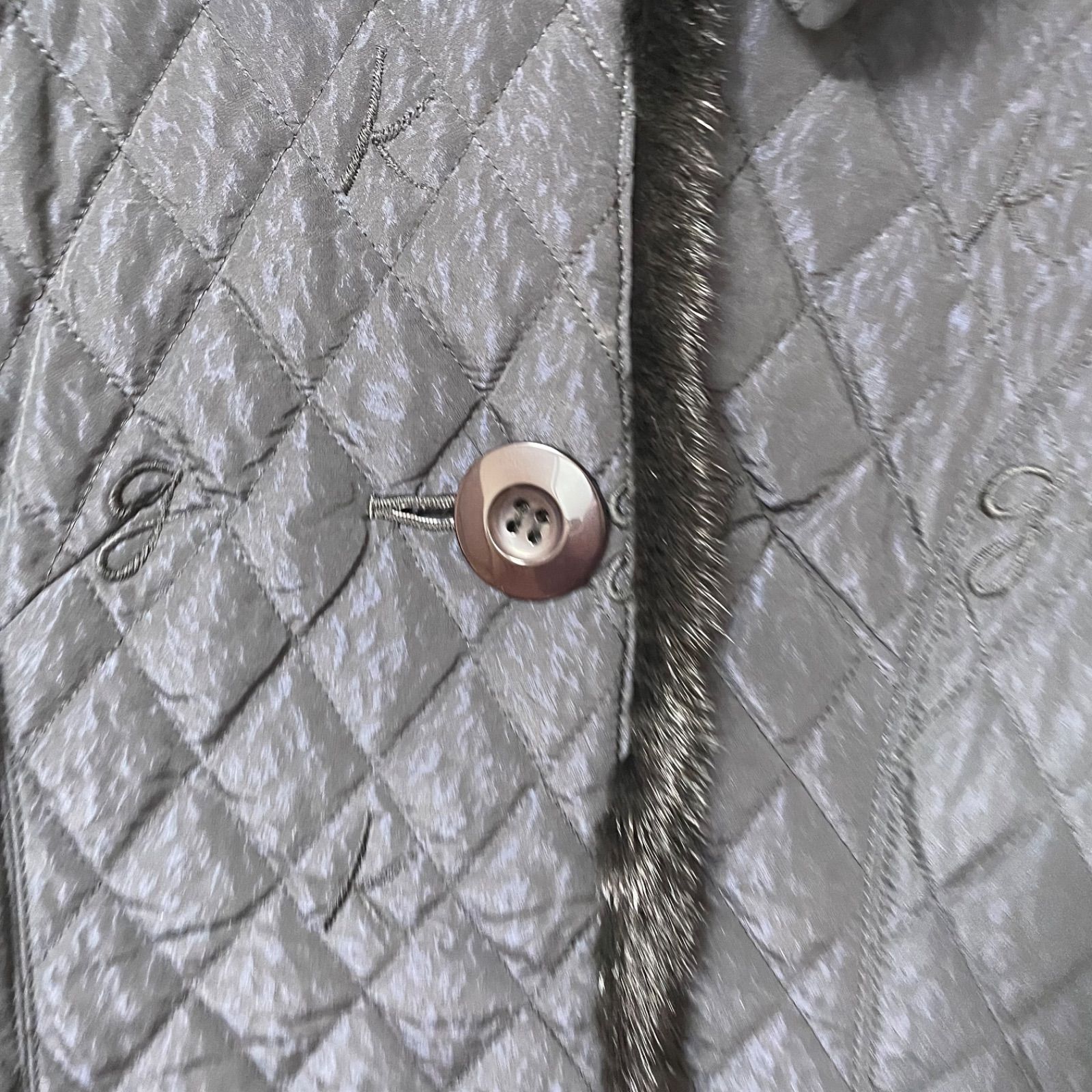 ZM1675【美品】GK 伊太利屋 イタリヤ ミンクファー付キルティング