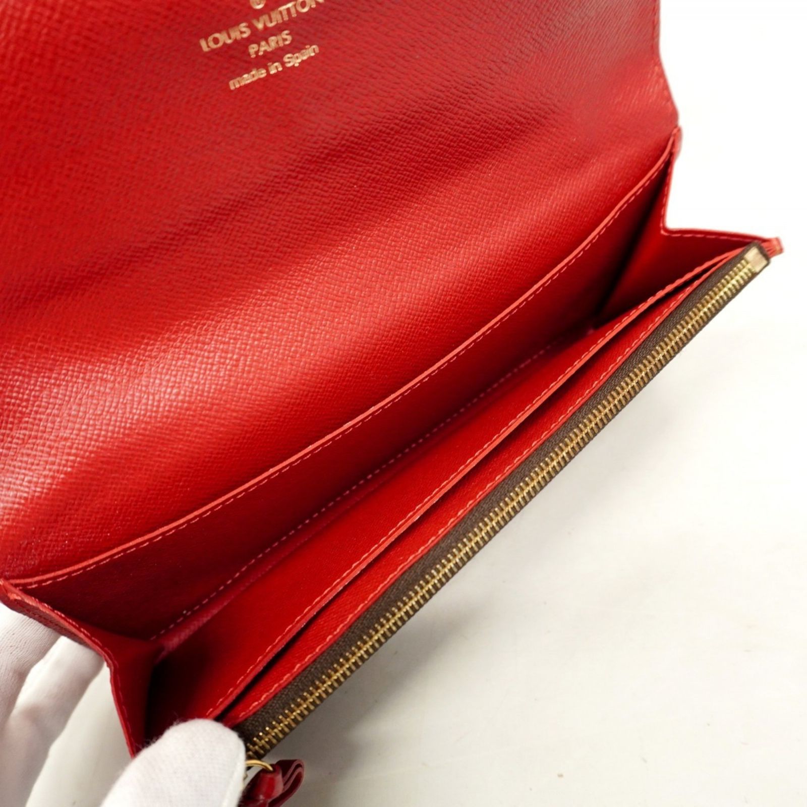 【美品】ルイヴィトン ダミエ ポルトフォイユ カイサ 赤 長財布 LOUIS VUITTON 長財布 ダミエ ポルトフォイユ・カイサ